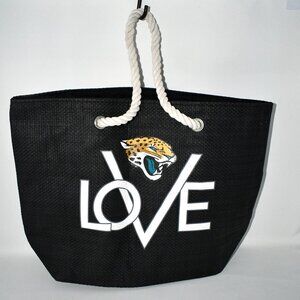 Littlearth NCAA Love Tote Jacksonville Jaguars, Eco-Friendly Woven Paper Bag, NW